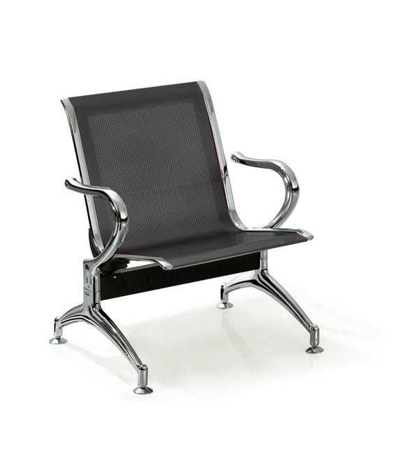 sconto Banc de salle d'attente 1 place en acier noir