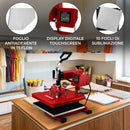 Stampante a Pressa Termica 38x38 cm Foglio di Teflon e Carta per Sublimazione Rosso 