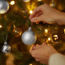 Set 24 Palle di Natale Ø7 cm Argento Alberi