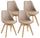 Tommy Tortora Lot de 4 Chaises 52x48,5x82 cm en Simili Cuir et Bois de Hêtre
