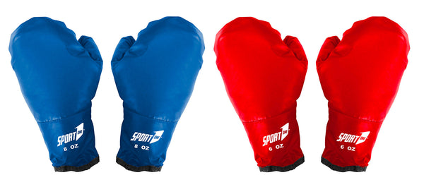 sconto Guantoni da Boxe 6-8 oz in PU  Rosso e Blu