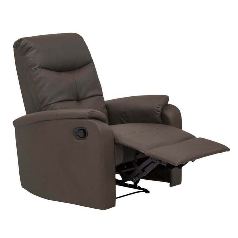 Poltrona Relax 76,5x89/159x100/83,5 h cm in Similpelle Marrone