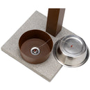 Fontana a Colonna Rubinetto Temporizzato con Base e Vaschetta Abbeveratoio Belfer 42/REX-P Antracite