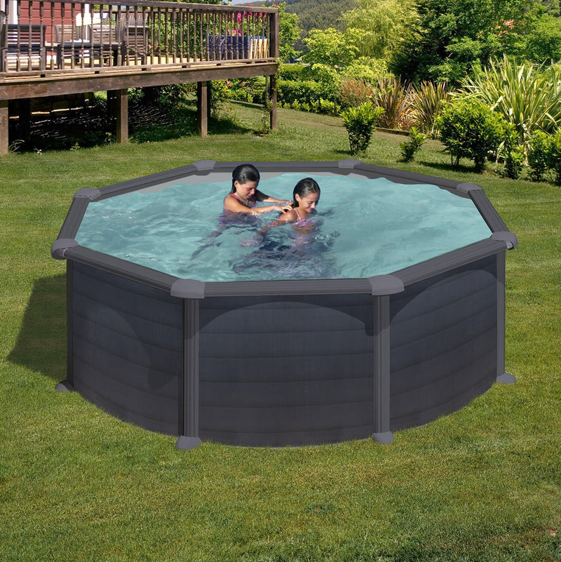 Piscina Rotonda Fuori Terra Ø350xh132 cm in Acciaio e PVC Gre Granada