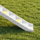 Rampa Pieghevole per Cani per Auto a 10 Gradini 154x40x7,5 cm con Strisce e Piedini Antiscivolo in PP e TPR Bianco      