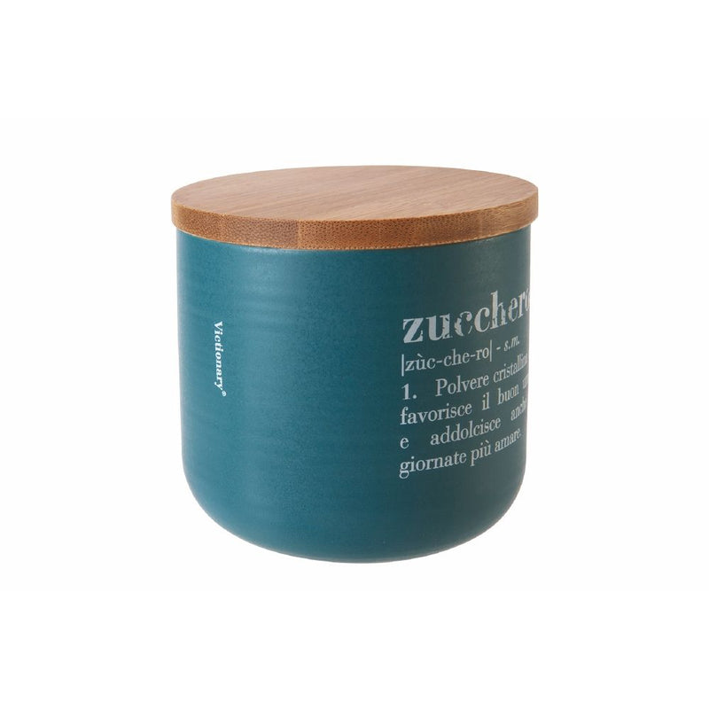 Barattolo Zucchero Double Face 500 ml in New Bone China VdE Tivoli 1996 Verde Petrolio