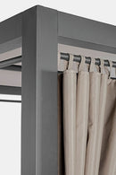 Letto a Baldacchino da Esterno 188x208x205h cm con Tende Laterali Struttura in Alluminio Dream Antracite  