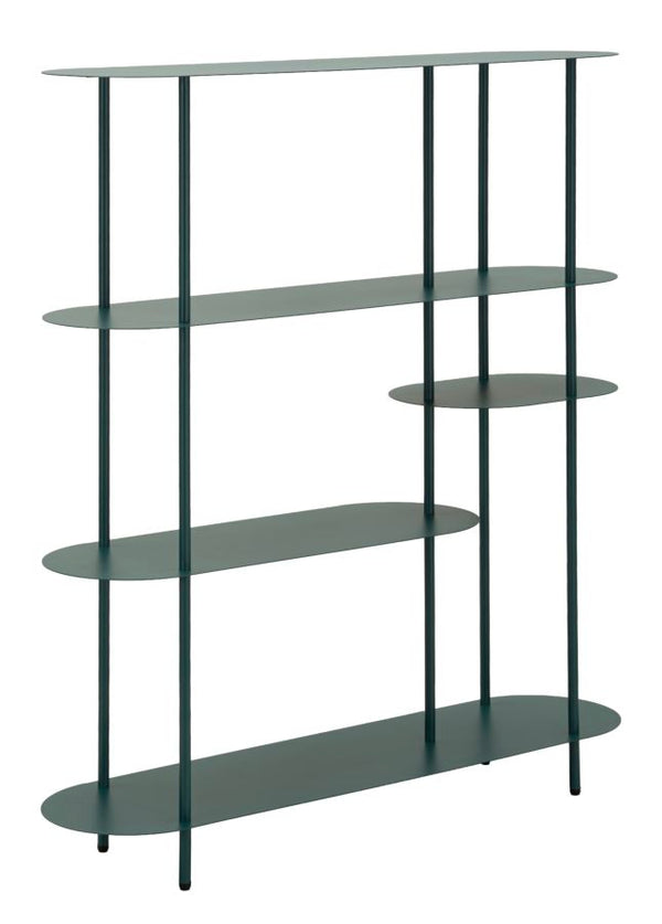 Libreria Saturno Ottanio 118x31x139 cm in Metallo Verde acqua sconto
