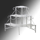 Portavaso in Metallo Scaletta 3 Gradini 81x58H60cm Bianco