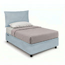 Letto 1 Piazza e Mezza Contenitore Imbottito Microfibra Azzurro Boxmax Testata Soft Varie Misure