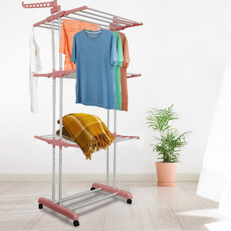 Stendino Stendibiancheria a Torre Modulabile Pieghevole Salvaspazio Richiudibile