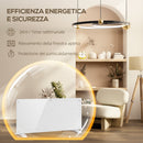 Riscaldatore a Convezione 2000W da Pavimento o a Parete con Telecomando e Timer Bianco 