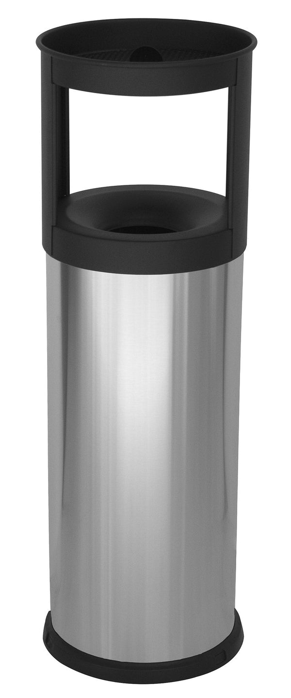 online Pattumiera Gettacarte Ø25xh80 cm Autoestinguente Posacenere in Acciaio Inox Argento