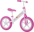 Bicicletta Senza Pedali Balance Bike per Bambini 10 Pollici 80x40x60 cm Sellino e Manubrio Regolabili Barbie Bianco e Rosa  