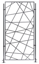 Set 2 Pezzi Traliccio Fisso con Cornice Effetto Design per Giardino Verdemax 180x60 cm in Alluminio Antracite