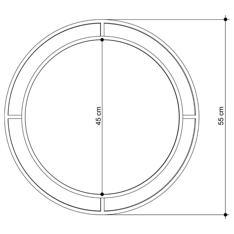 Specchio Bubble 57x57 cm con doppia cornice in metallo nero