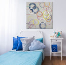 Dipinto su Tela Floating Circles 80x3x80 cm in Legno e Canvas