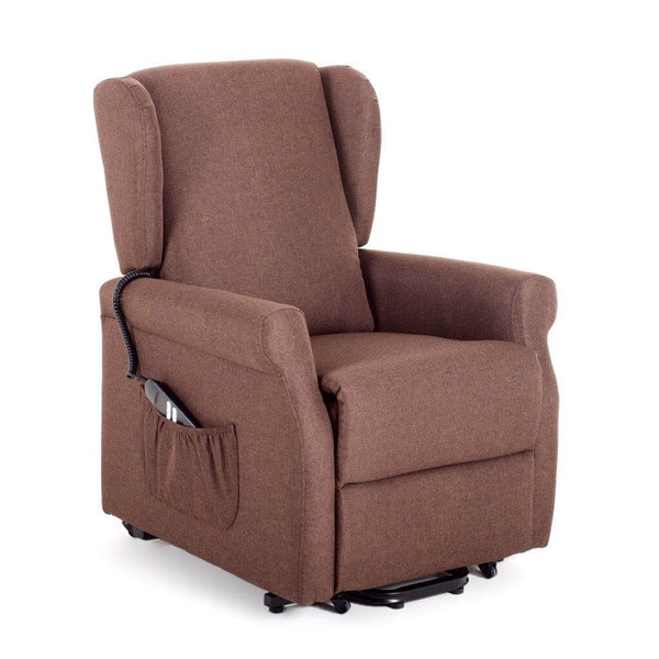 Fauteuil releveur électrique 1 moteur en tissu marron Elizabeth acquista
