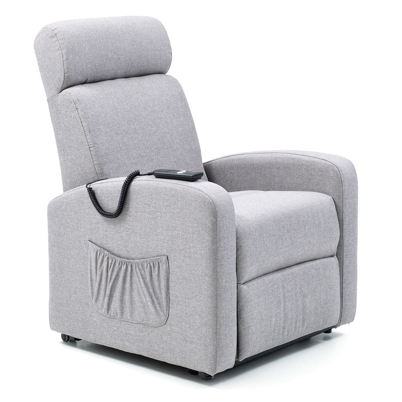 Poltrona Alzapersona Elettrica 1 Motore Reclinabile a Motore in Tessuto Marta Grigia