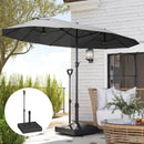 Base per Ombrellone Riempibile 60x60x100 cm con Maniglia e Ruote in HDPE Nero  