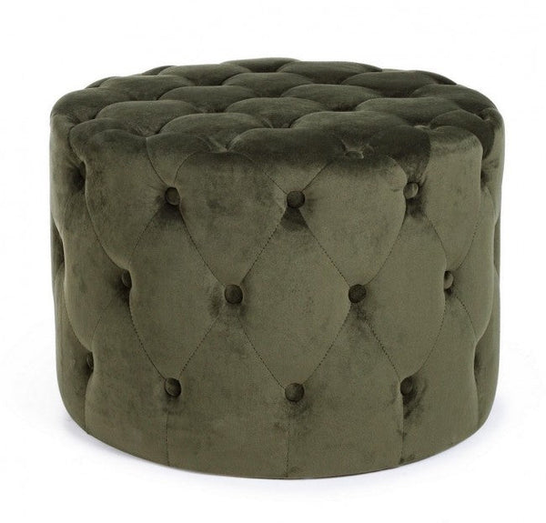 online Pouf Lorella en tissu effet velours Forest