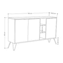 Madia Clara rovere oak 3 ante antracite 142x35,5x83h cm
