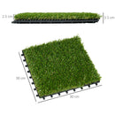 Set 10 Piastrelle Prato Artificiale per Giardino 30x30 cm Erba Sintetica Verde