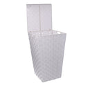Cesta Portabiancheria Quadro 33x33xh53 cm in Poliestere Bianco