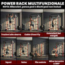 Power Tower 168x128x215 cm con Sistema di Cavi Pulley Regolabili Barre Trazioni e Dip Ganci J Squat Rack e Supporto Landmine Capacità 900 kg      