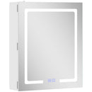 Armadietto Bagno con Specchio 50x15x60 cm Luce LED Regolabile e Sistema Antiappannamento in MDF Bianco      