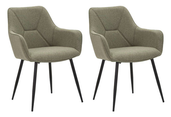 Set 2 Sedie Vicenza 58x85,5x63 cm in Tessuto Verde/Nero acquista