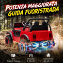 Macchina Elettrica per Bambini 3+ Anni 12 V 101x65x61 cm con 2 Motori Telecomando USB Musica e 3-5 km/h in PP Rosso      