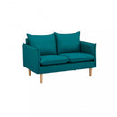 Divano 2 Posti Florin 130x84x51 h cm in Tessuto Azzurro