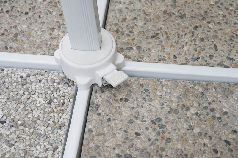 Ombrellone da Giardino Decentrato 3x3m Telo in Polietilene Bianco