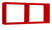 Etagère rectangulaire 2 compartiments muraux 70x30x15,5 cm en fibre de bois Morgana rouge