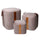Lot de 3 Poufs de Rangement en Tissu Velours Gris