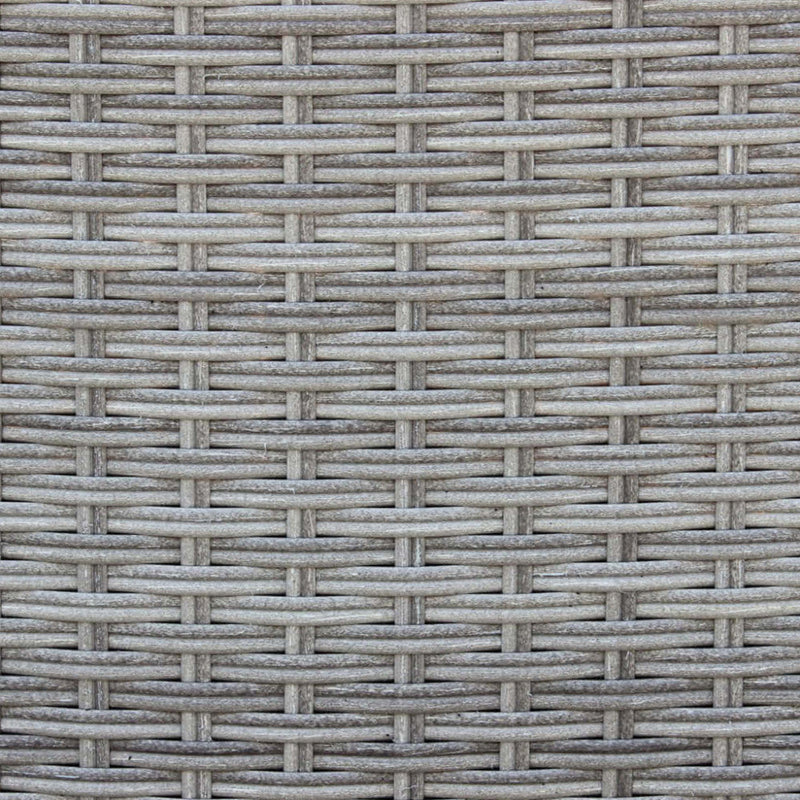 Divano con 2 Pouf Perù con Cuscini in Wicker Grigio