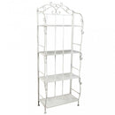 Portapiante Emma 4 Piani 60x32x160 h cm in Acciaio Bianco