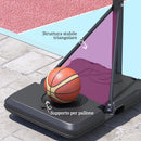 Canestro Basket da Esterno Regolabile 146-236 cm con Ruote e Base Riempibile Nero   