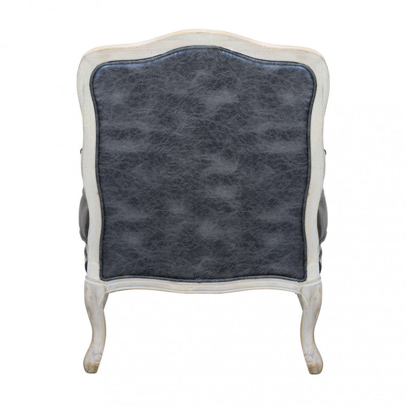 Poltrona Christy in Ecopelle Vintage Grigio 64x72x92 h cm in Legno Grigio scuro