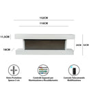 Camino Elettrico da Parete o Incasso Alaro Ultra+ 152x18x52 cm Effetto Fiamma Telecomando in MDF Bianco