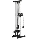 Lat Machine da Parete 62x60x200 cm con Pulegge Regolabili Stazione a Cavi con Pulldown e Carico Pesi Regolabile in Acciaio Nero      