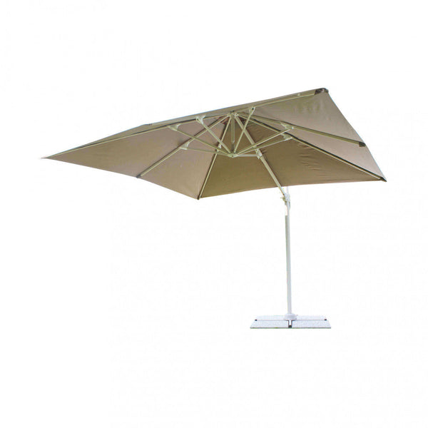 acquista Saturno Parasol de jardin décentralisé 3x3m en aluminium bleu clair avec serviette gris tourterelle