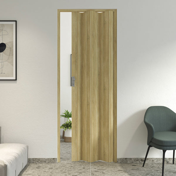 Porte pliante intérieure 83x214 cm en PVC Caroline Chêne Cognac Clair sconto