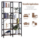 Libreria 6 Ripiani 100x30x182 cm in Legno e Metallo  Nera