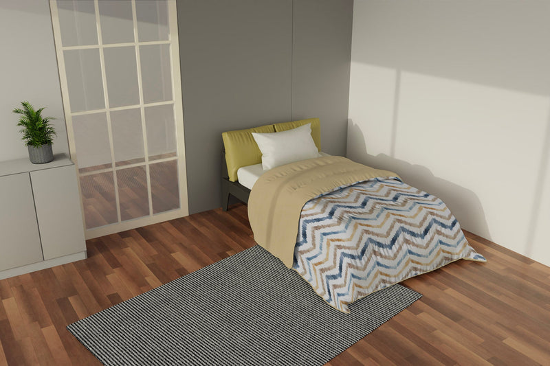 Trapunta Invernale 1 Piazza e Mezzo Stampata in Microfibra 300gr Double Face Hippy