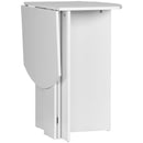 Tavolo da Pranzo Pieghevole Salvaspazio 90x60x74 cm in Legno Bianco