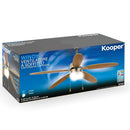 Ventilatore da Soffitto 5 Pale e Lampada E27 in MDF Ø130 cm 3 Velocità Kooper Rovere Bianco
