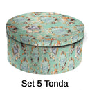 Set 5 Scatole cartone conchiglie tondo 