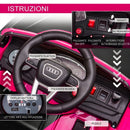 Macchina Elettrica per Bambini 3-5 Anni 6V Audi RS Q8 Autentica 1,5-3km/h con Telecomando e Musica Rosa      